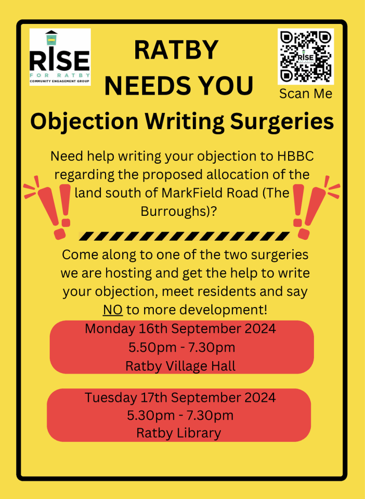 HBBC Objection Letter Writing Surgeries
